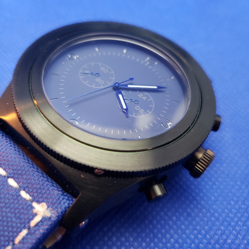 52mm Parnis Blue dial big face PVD chronolm